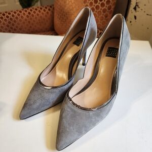 Gray suede heels size 7.5